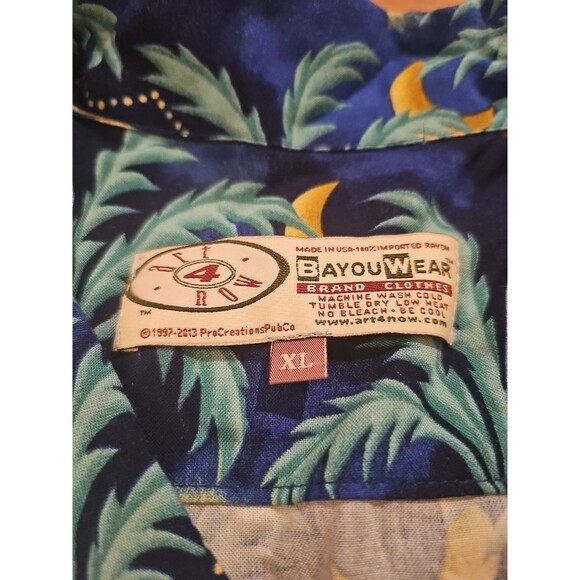 2015 Jazz Fest Bayou Wear Shirt Mens XL New Orleans Stellar Street Car Hawaiian - Picture 2 of 7